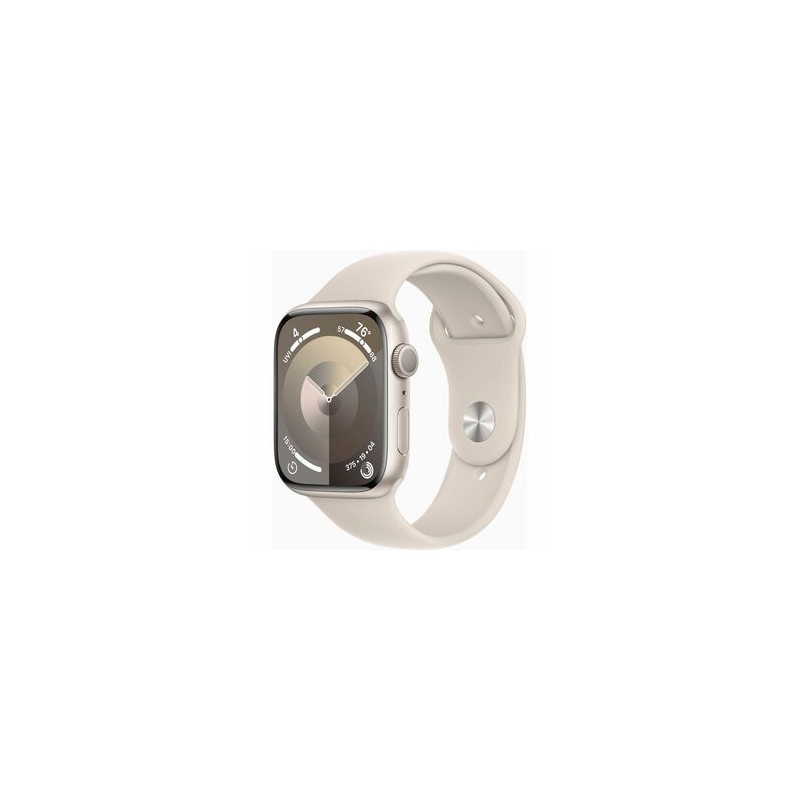 Apple Watch Series 9 GPS con Caja de Aluminio Blanco Estelar de 45 mm y Correa Deportiva 
