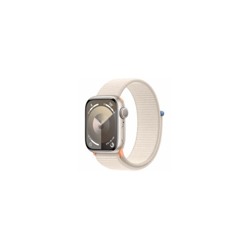 Apple Watch Series 9 GPS, Caja de Aluminio Color Beige de 41mm, Correa Deportiva Loop 