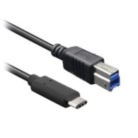 Cable USB-B Macho - USB-C Macho, 1 Metro, Negro BRobotix 