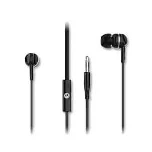 Audífonos Estéreo Internos Motorola Earbuds 105, micrófono omnidireccional. Color Negro