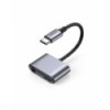 Adaptador Ugreen USB-C Macho - USB-C/3.5mm Hembra, Gris 
