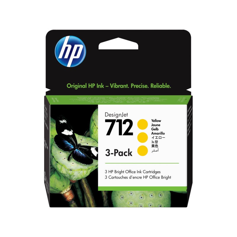 Cartucho HP Designjet 712 Amarillo Original, 29 Ml - 3 Piezas 