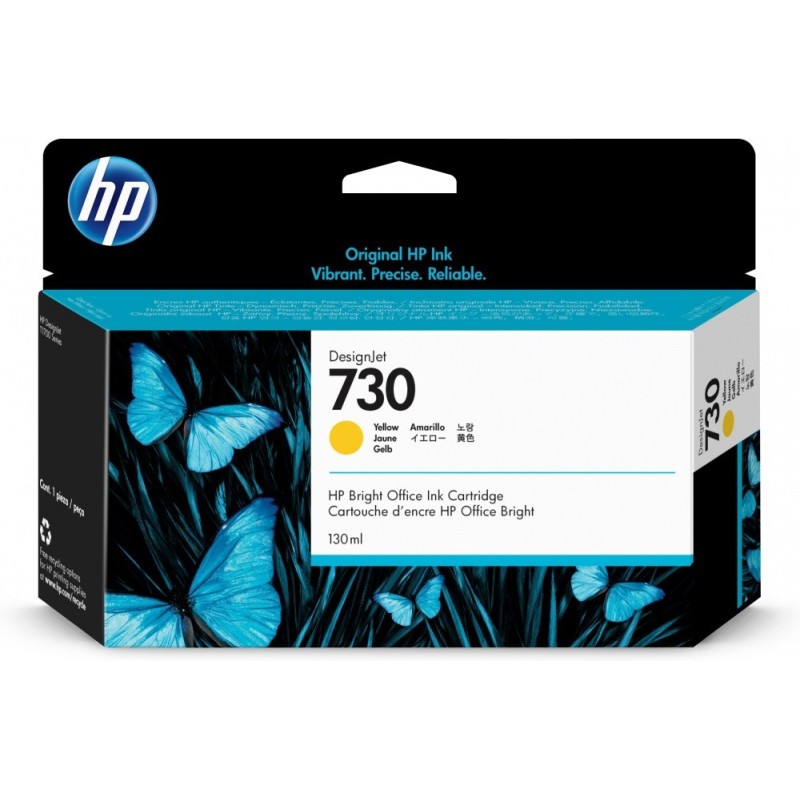 Cartucho HP 730 Amarillo Original, 130ml 