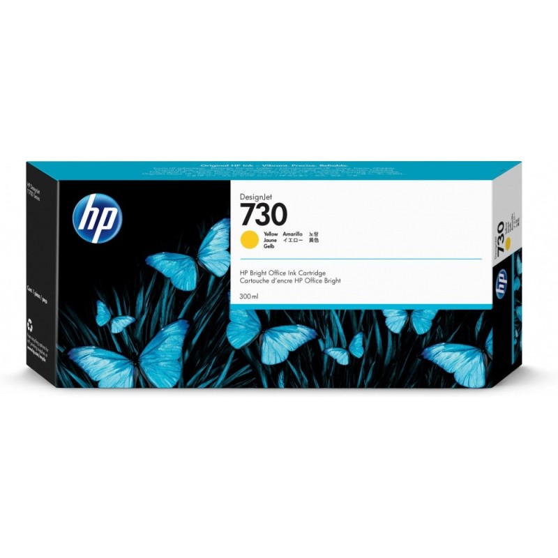 Cartucho HP 730 Amarillo Original, 300ml 