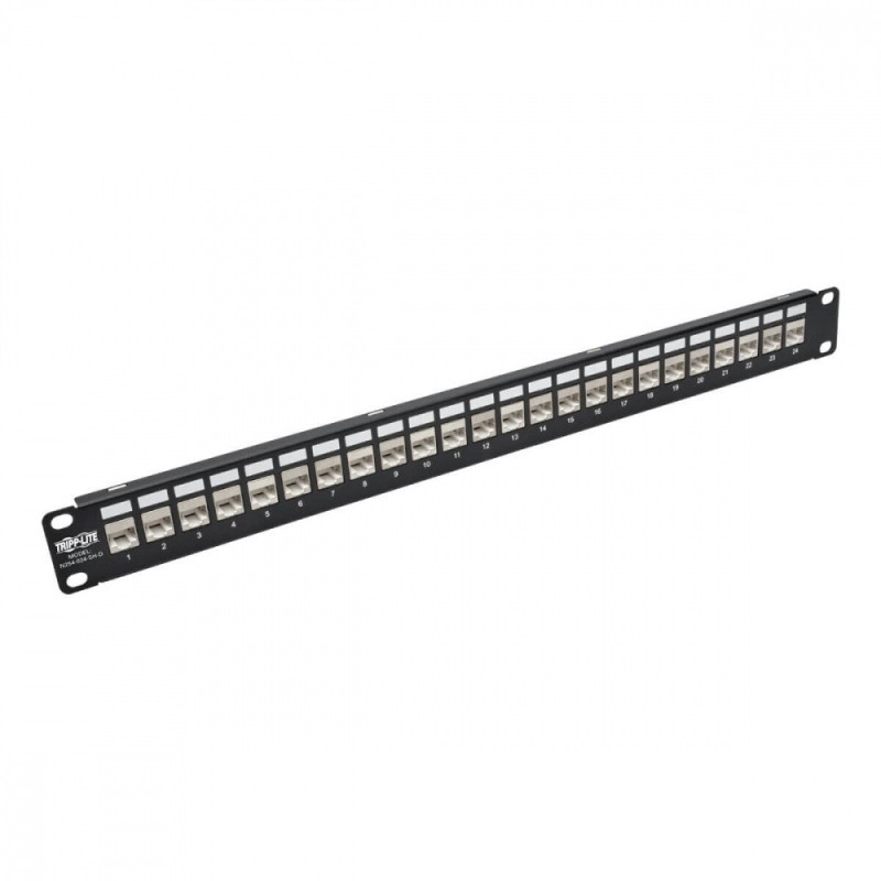 Panel De Parcheo Tripp Lite De Paso Directo Cat5e/Cat6, 24 Puertos Rj-45, 1u, Negro 