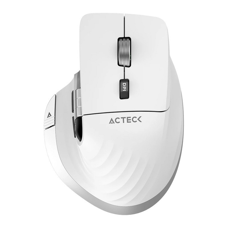 Mouse Ergonomico Acteck optico Virtuos Pro Mi780, Inalambrico, Bluetooth/Usb-C, 3000dpi, Blanco 