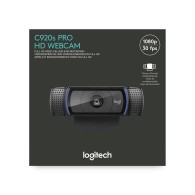 Webcam HD Pro C920s con Micrófono Logitech, Full HD, 1920 x 1080 Pixeles, USB 2.0, Negro