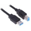 Cable USB 3.0 A Macho - USB 3.0 B Macho, 1.8 Metros, Negro BRobotix 