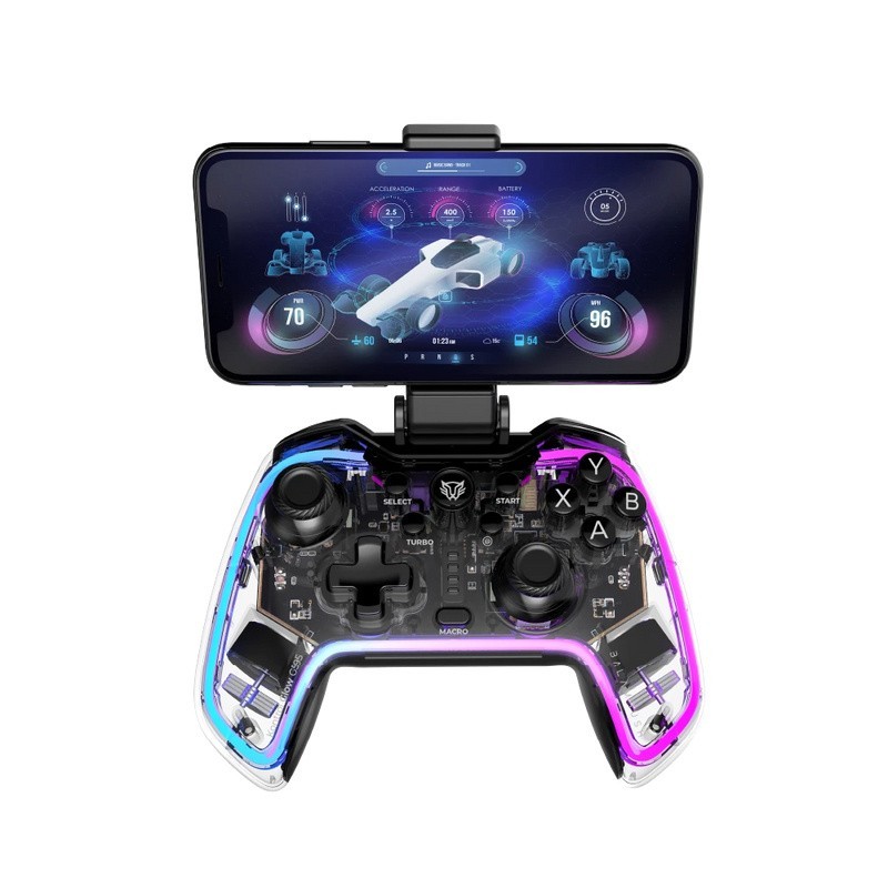 Gamepad Kontrol Balam Rush Glow G595, Inalambrico, Bluetooth, Negro 