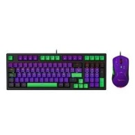 Kit Gamer de Teclado y Mouse Xzeal XZPKT1MV, Alambrico, USB, Morado/Verde 