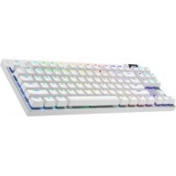 Teclado Gamer Logitech PRO X TKL, Mecanico, Switch GX Brown, Inalambrico, Blanco Ingles 