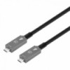 Cable Manhattan USB C Macho - USB C Macho, 10 Metros, Gris/Negro 