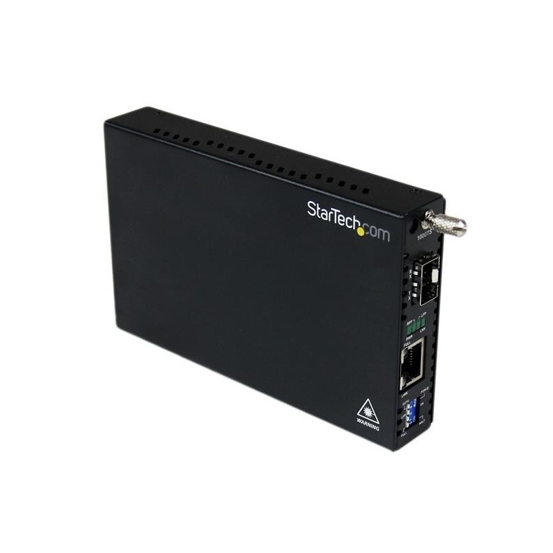 Convertidor de Medios StarTech.com Gigabit Ethernet UTP RJ45 a Fibra con una Ranura SFP Disponible 