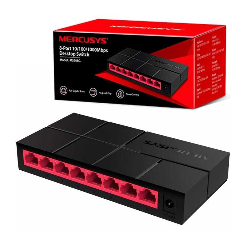 Switch Mercusys MS108G Gigabit Ethernet, 8 Puertos 10/100/1000Mbps - No Administrable